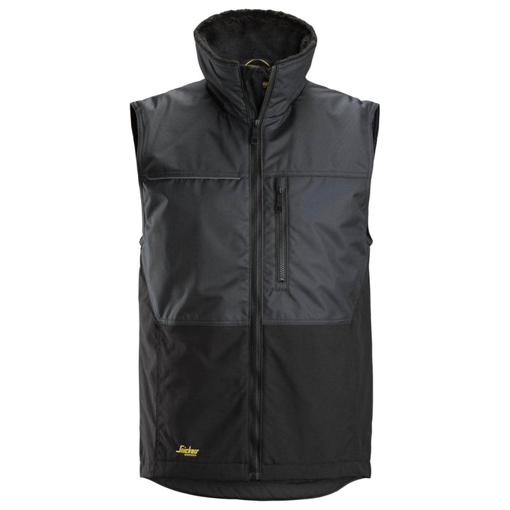 Snickers 4548 AllroundWork Winter Vest Steel Grey Black Main #colour_steel-grey-black