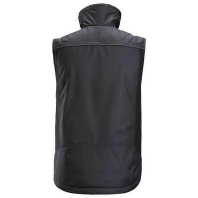Snickers 4548 AllroundWork Winter Vest Steel Grey Black back #colour_steel-grey-black