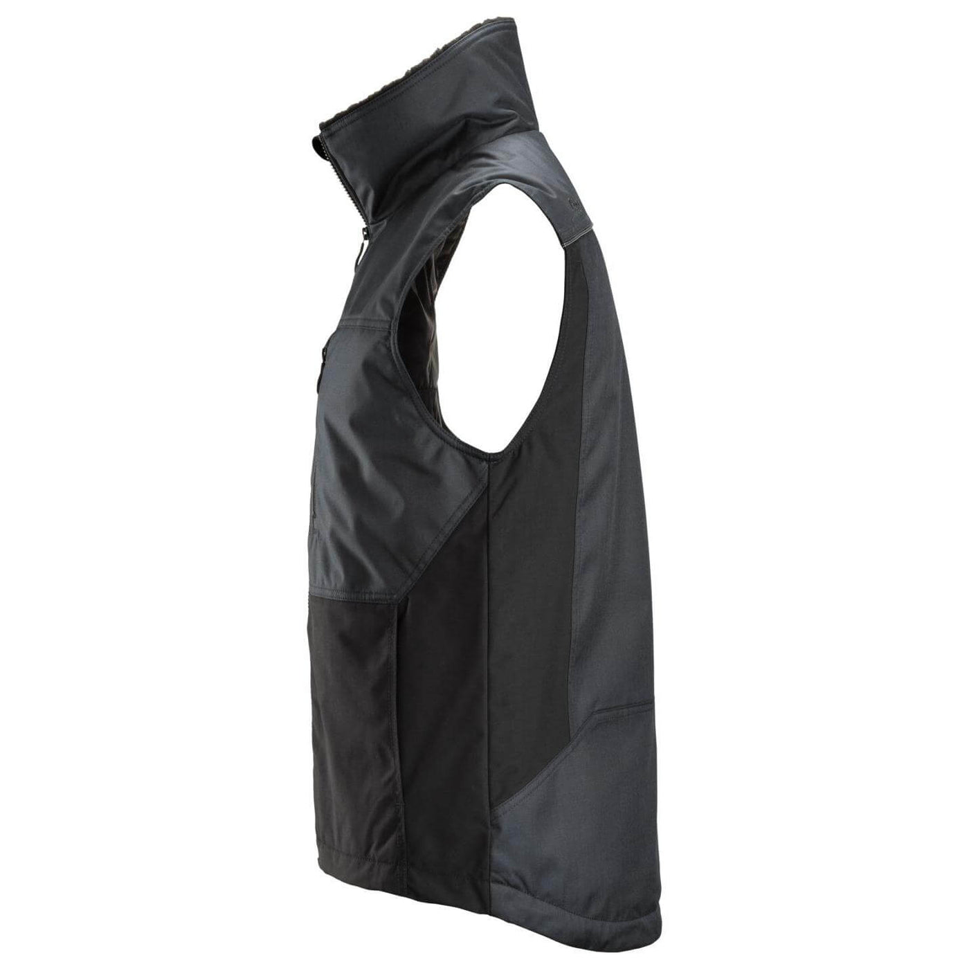 Snickers 4548 AllroundWork Winter Vest Steel Grey Black left #colour_steel-grey-black