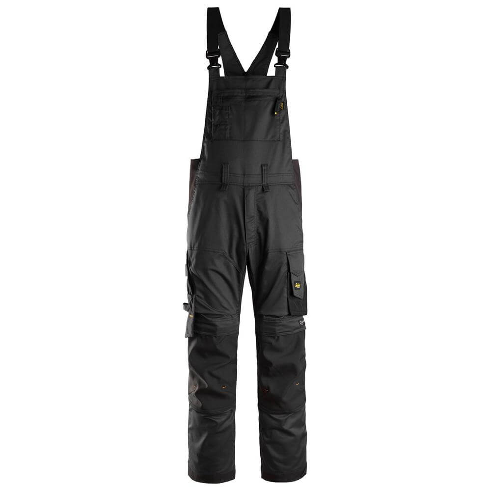 Snickers 6051 AllroundWork Stretch Bib and Brace Trousers Black Black Main #colour_black-black