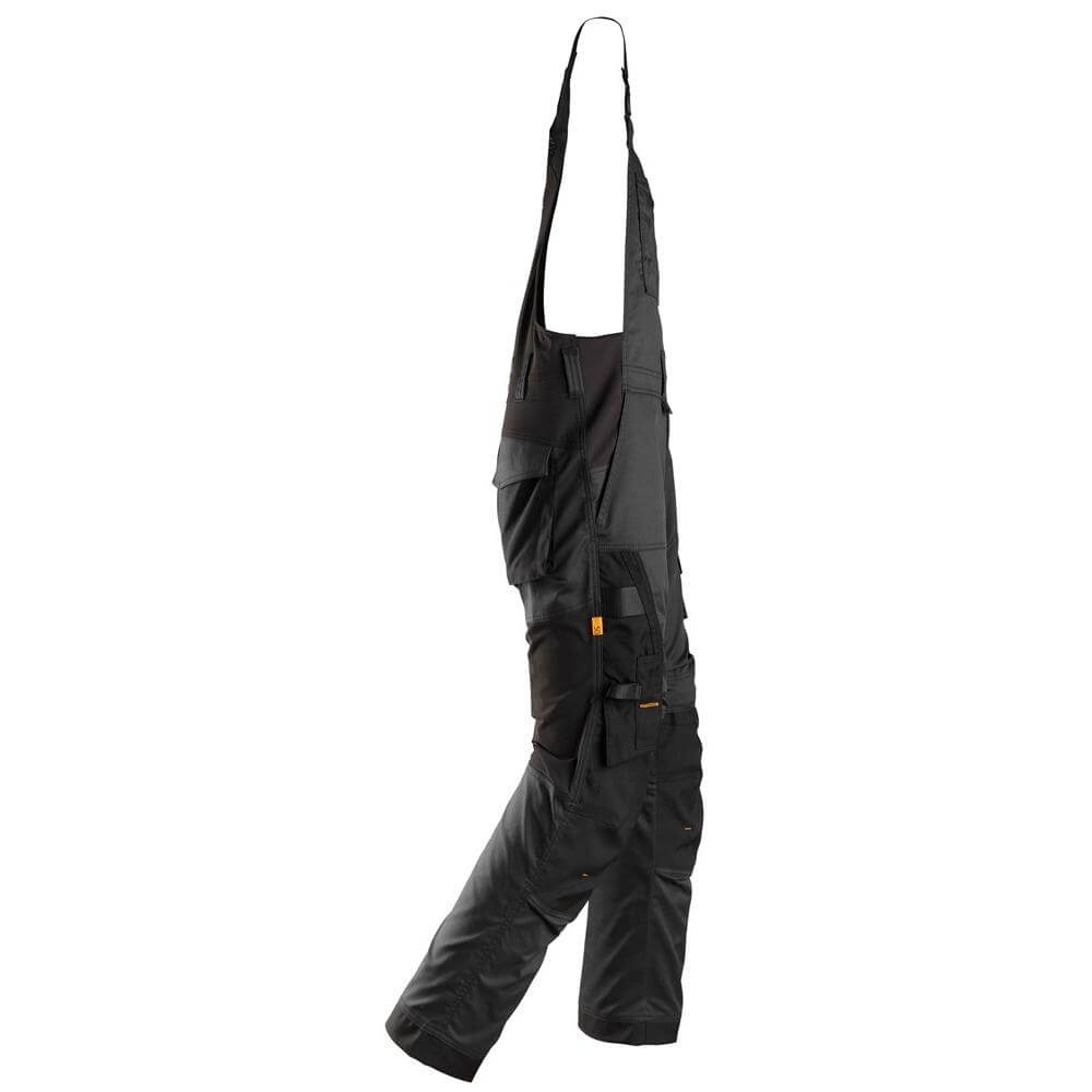 Snickers 6051 AllroundWork Stretch Bib and Brace Trousers Black Black right #colour_black-black