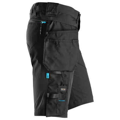 Snickers 6108 LiteWork Slim Fit Shorts with Detachable Holster Pockets Black Black right #colour_black-black