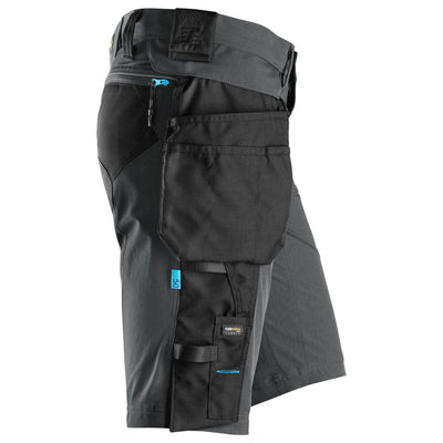 Snickers 6108 LiteWork Slim Fit Shorts with Detachable Holster Pockets Steel Grey Black right #colour_steel-grey-black