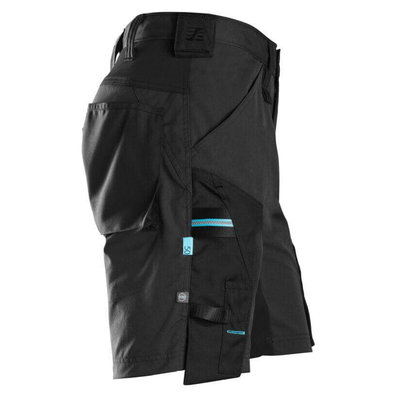 Snickers 6112 LiteWork Lightweight 37.5 Work Shorts Black Black right #colour_black-black