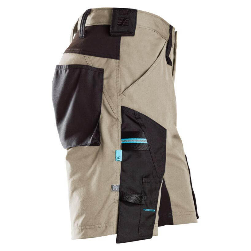 Snickers 6112 LiteWork Lightweight 37.5 Work Shorts Khaki Black right #colour_khaki-black