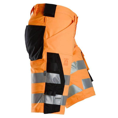 Snickers 6136 Hi Vis Slim Fit Stretch Shorts Class 1 Hi Vis Orange Black right #colour_hi-vis-orange-black