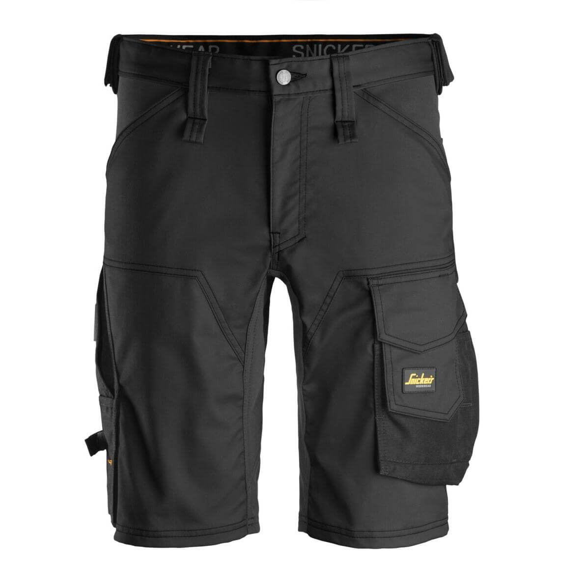 Snickers 6143 AllroundWork Slim Fit Stretch Shorts Black Black Main #colour_black-black