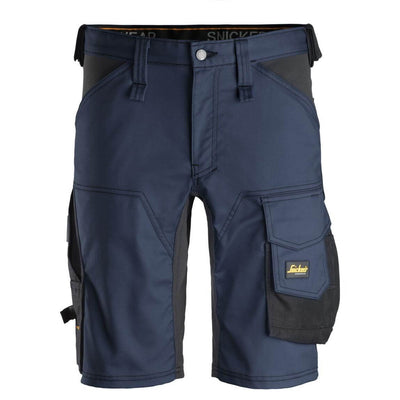 Snickers 6143 AllroundWork Slim Fit Stretch Shorts Navy Black Main #colour_navy-black
