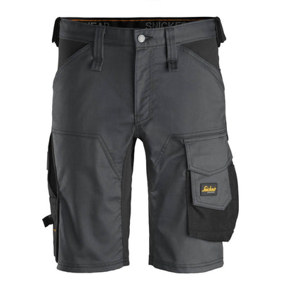 Snickers 6143 AllroundWork Slim Fit Stretch Shorts Steel Grey Black Main #colour_steel-grey-black