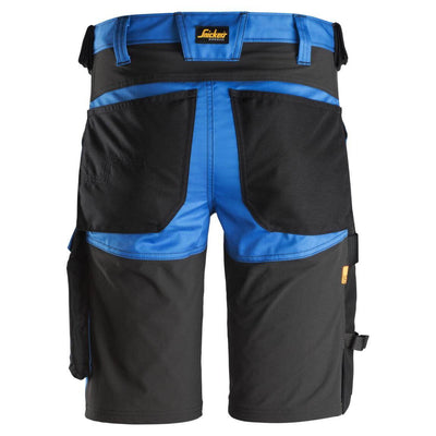 Snickers 6143 AllroundWork Slim Fit Stretch Shorts True Blue Black back #colour_true-blue-black