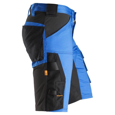 Snickers 6143 AllroundWork Slim Fit Stretch Shorts True Blue Black right #colour_true-blue-black