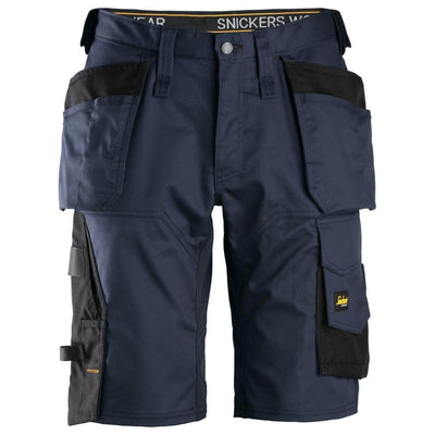 Snickers 6151 AllroundWork Stretch Loose Fit Work Shorts Holster Pockets Navy Black Main #colour_navy-black