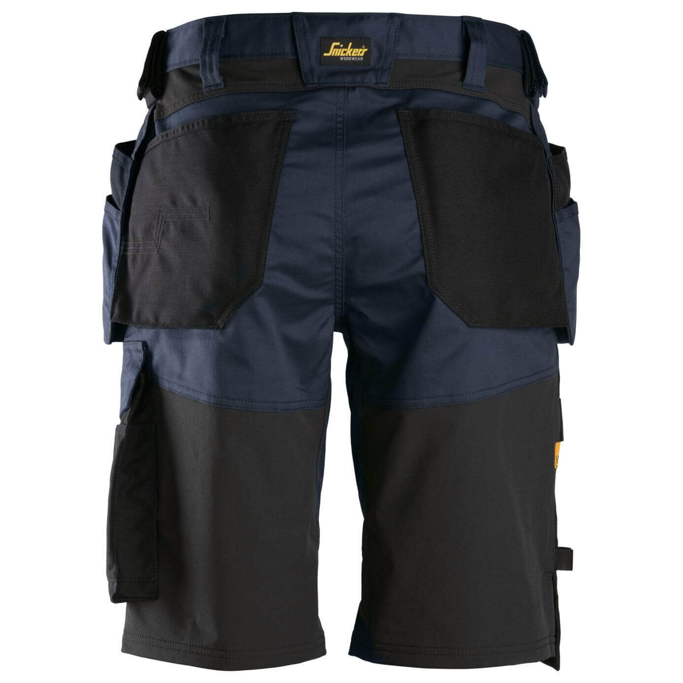 Snickers 6151 AllroundWork Stretch Loose Fit Work Shorts Holster Pockets Navy Black back #colour_navy-black
