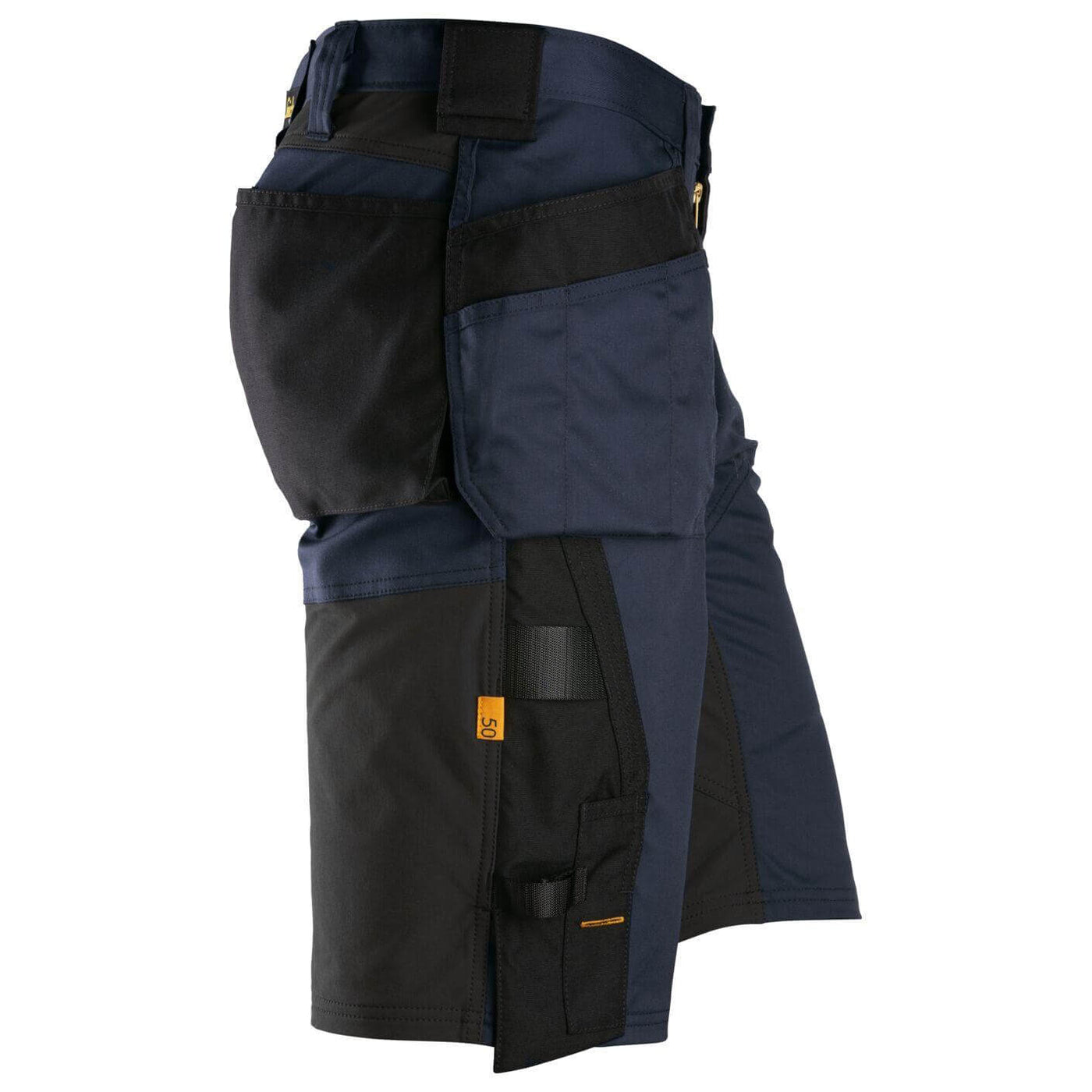 Snickers 6151 AllroundWork Stretch Loose Fit Work Shorts Holster Pockets Navy Black right #colour_navy-black