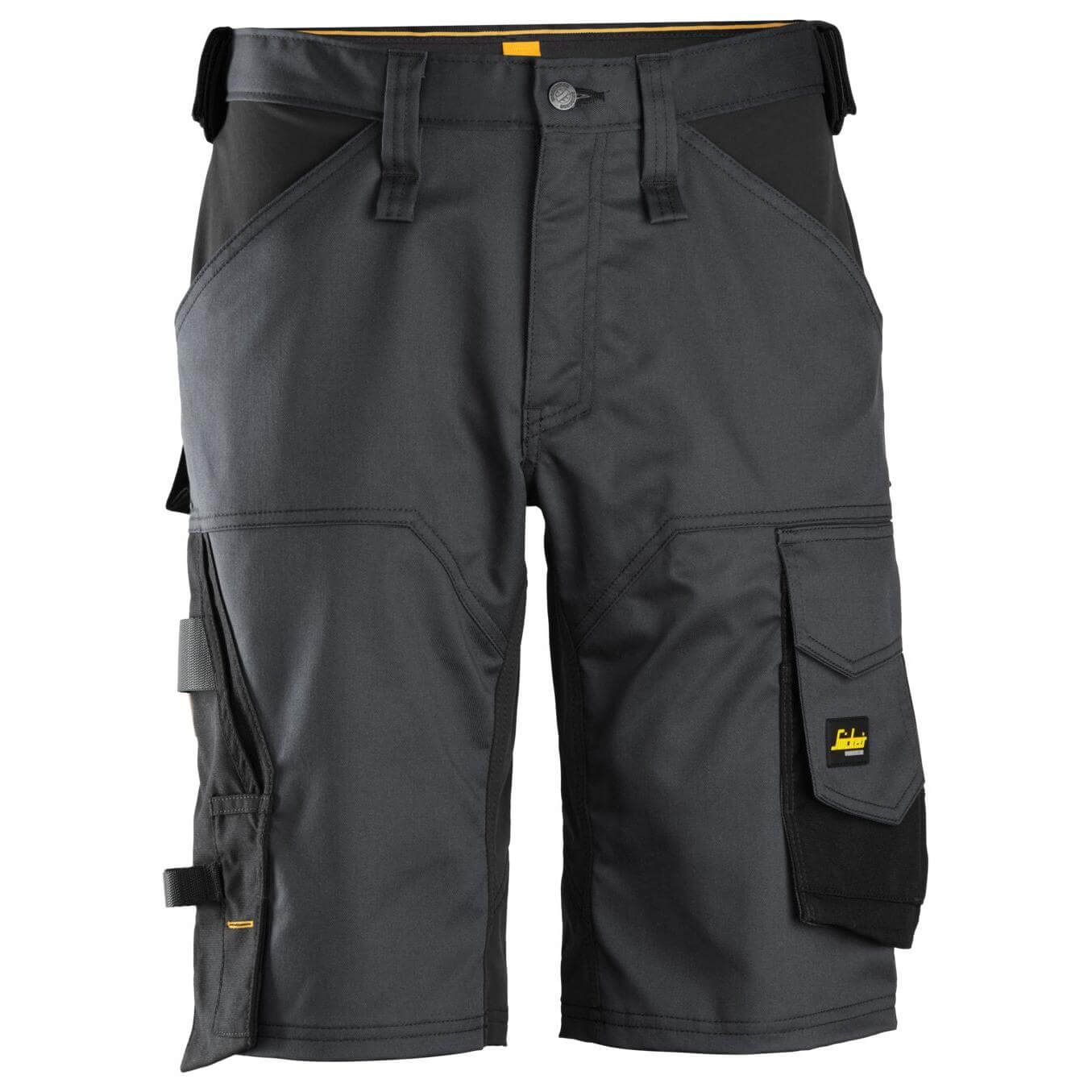 Snickers 6153 AllroundWork Stretch Loose Fit Work Shorts Steel Grey Black Main #colour_steel-grey-black