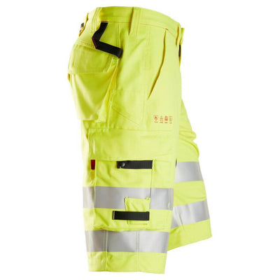 Snickers 6160 ProtecWork Hi Vis Shorts Class 1 Hi Vis Yellow right #colour_hi-vis-yellow