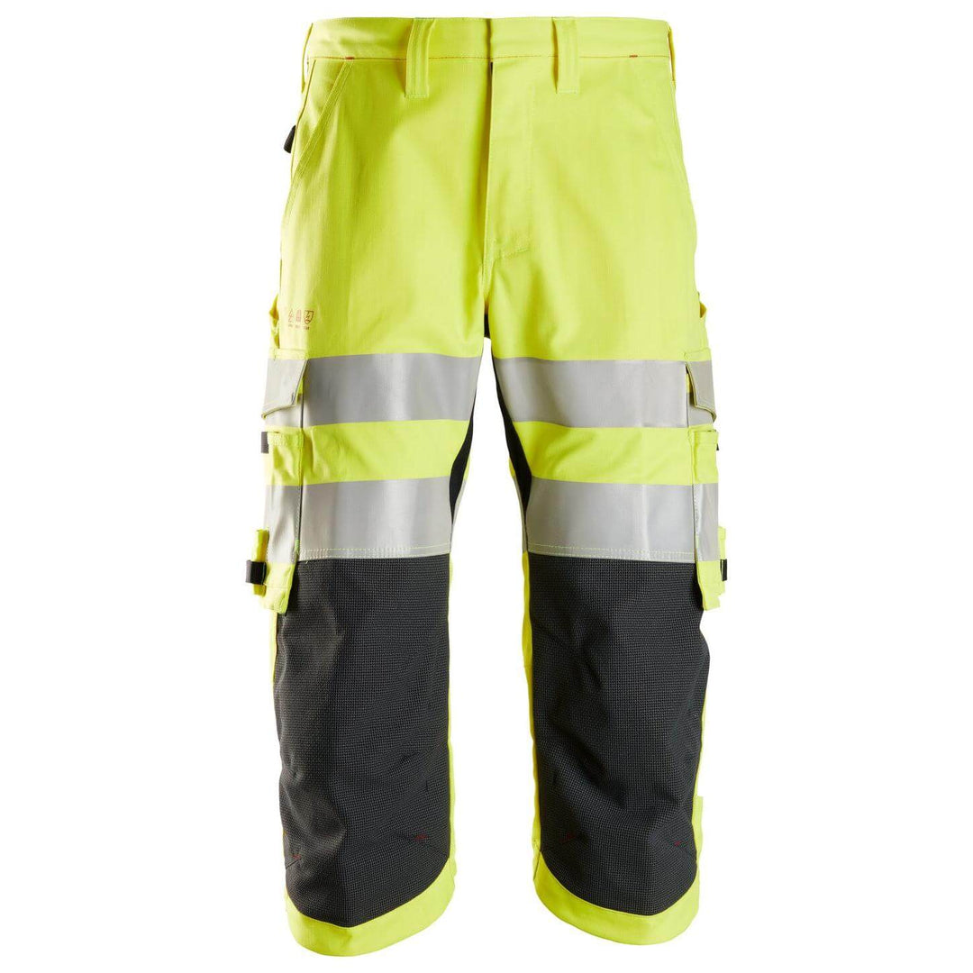 Snickers 6161 ProtecWork Hi Vis Pirate Trousers Class 2 Hi Vis Yellow 3291163 #colour_hi-vis-yellow