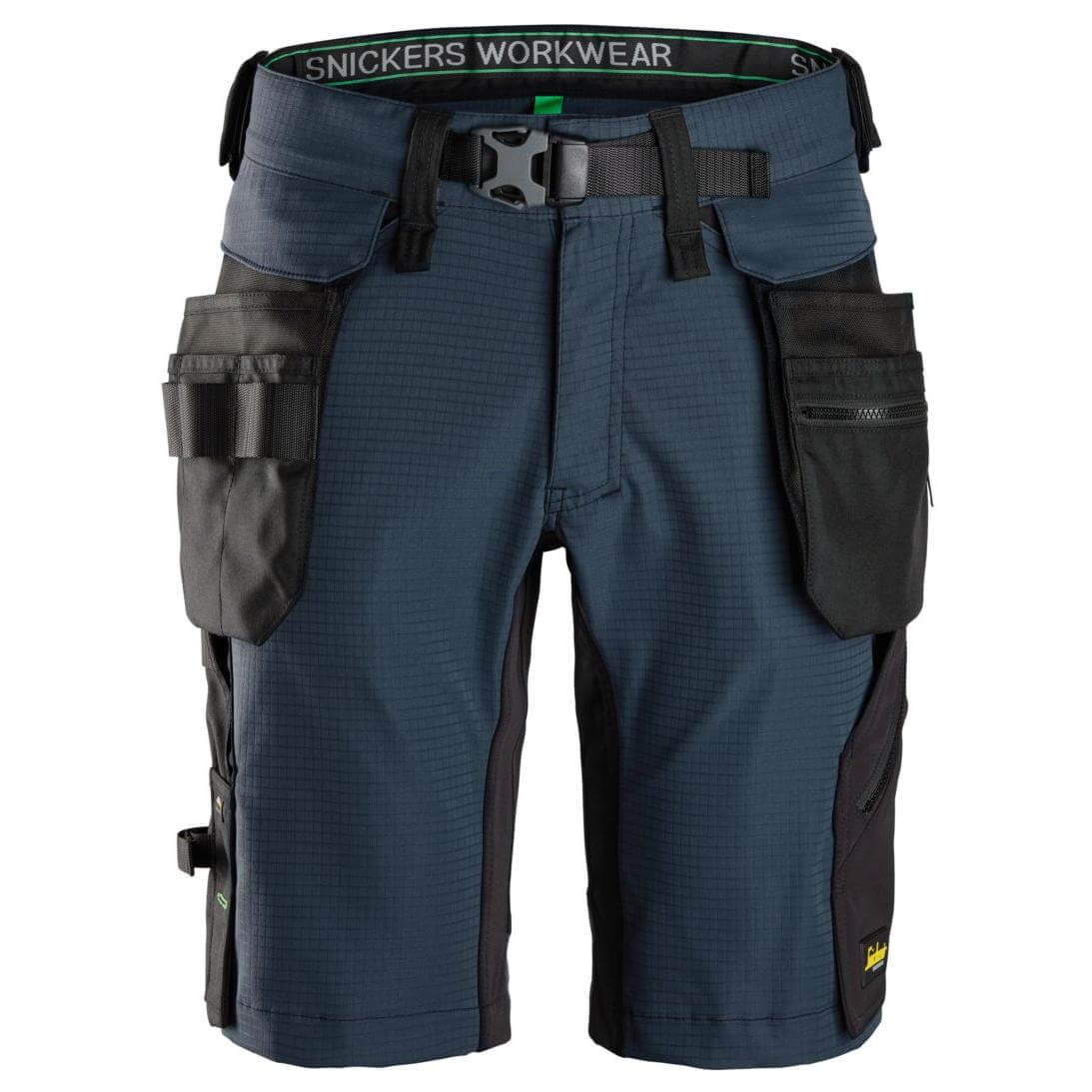 Snickers 6172 FlexiWork Slim Fit Ripstop Shorts with Detachable Holster Pockets Navy Black Main #colour_navy-black
