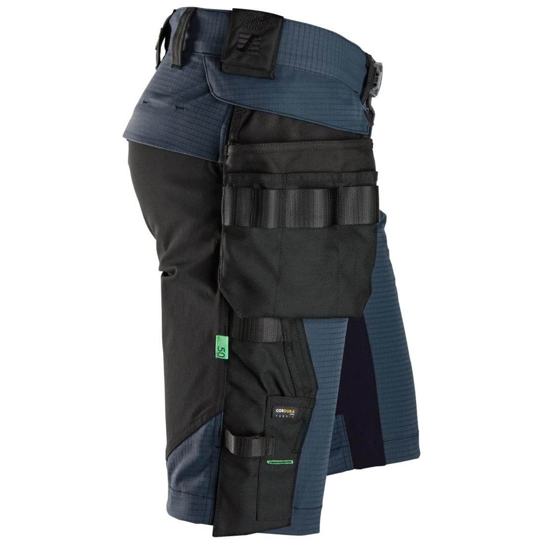 Snickers 6172 FlexiWork Slim Fit Ripstop Shorts with Detachable Holster Pockets Navy Black right #colour_navy-black