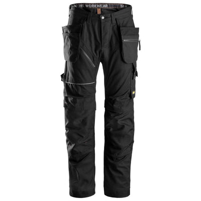 Snickers 6215 RuffWork Hard Wearing Work Trousers with Holster Pockets Black Black Main #colour_black-black