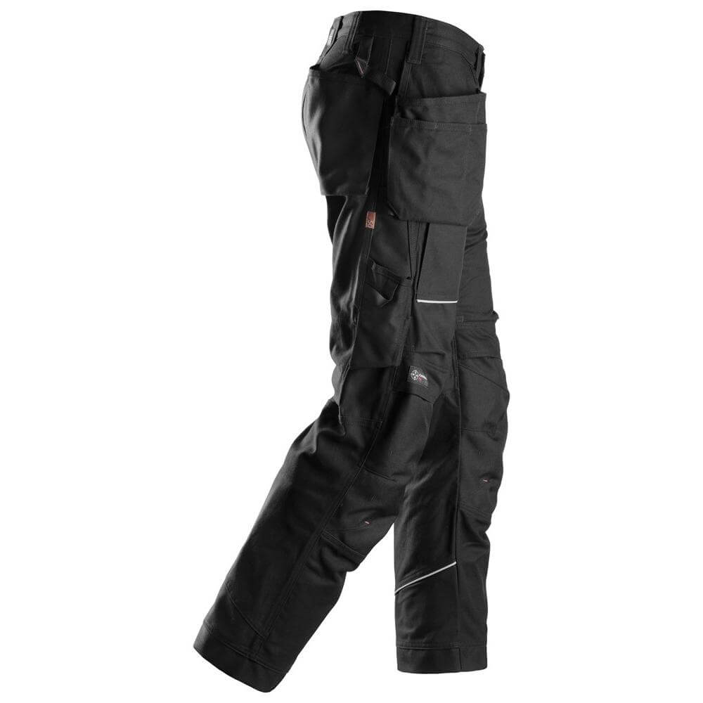 Snickers 6215 RuffWork Hard Wearing Work Trousers with Holster Pockets Black Black right #colour_black-black