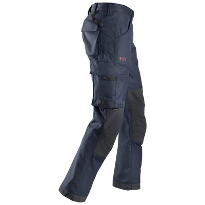 Snickers 6362 ProtecWork Work Trousers Equal Leg Pockets Navy right #colour_navy