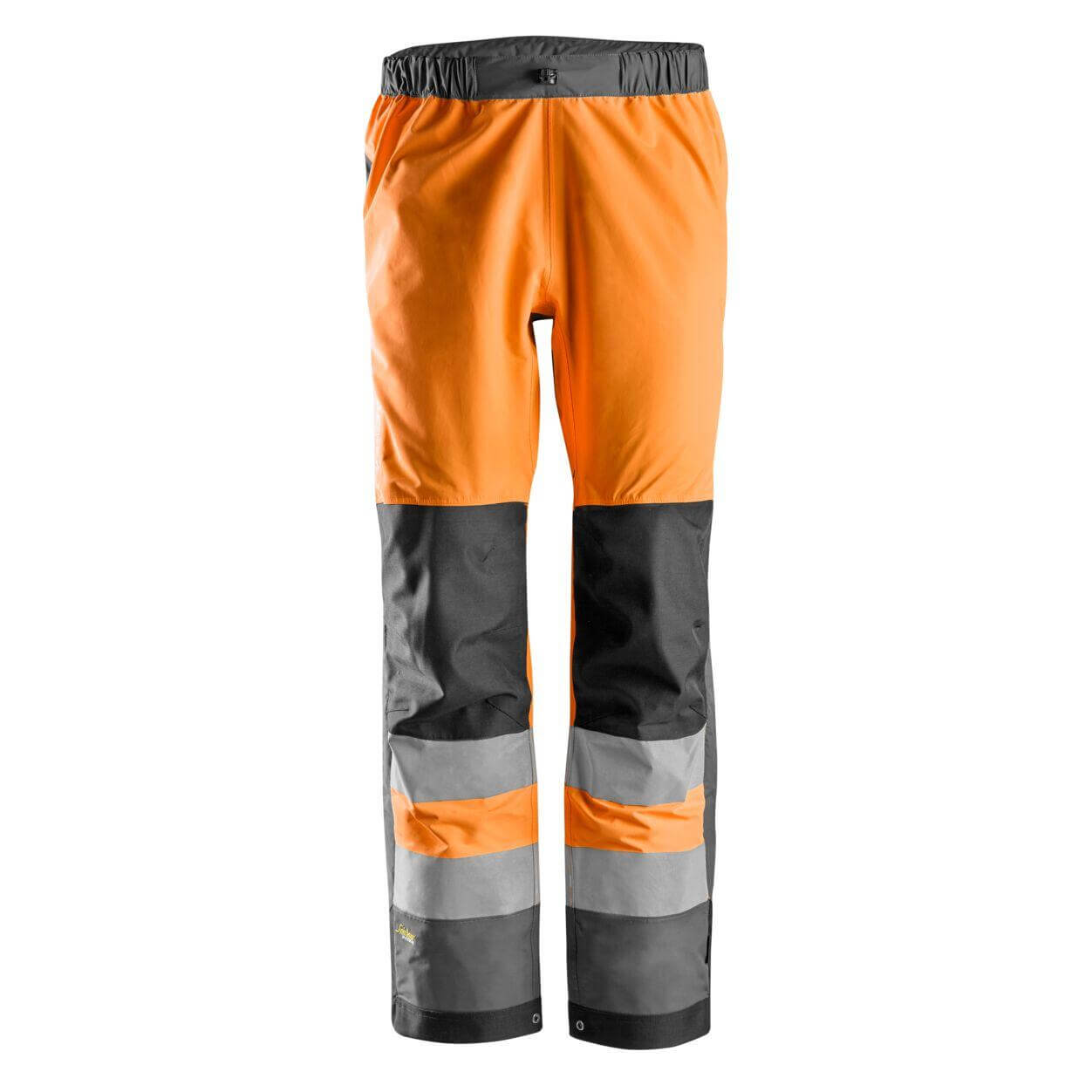 Snickers 6530 Hi Vis Waterproof Shell Over Trousers Class 2 Hi Vis Orange Steel Grey Main #colour_hi-vis-orange-steel-grey