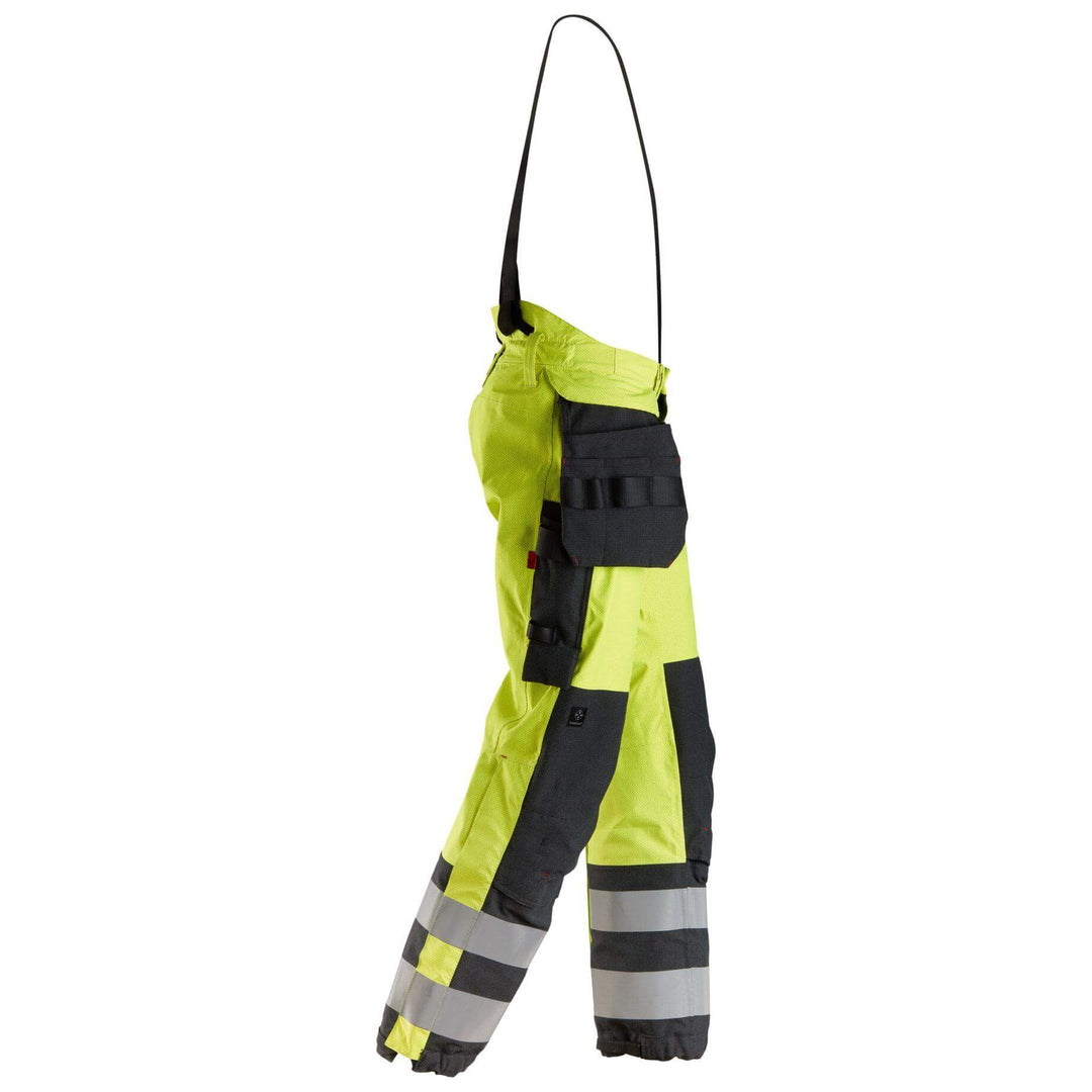 Snickers 6568 ProtecWork GORE TEX Hi Vis Waterproof Trousers with Holster Pockets Class 2 Hi Vis Yellow Navy Blue right #colour_hi-vis-yellow-navy-blue