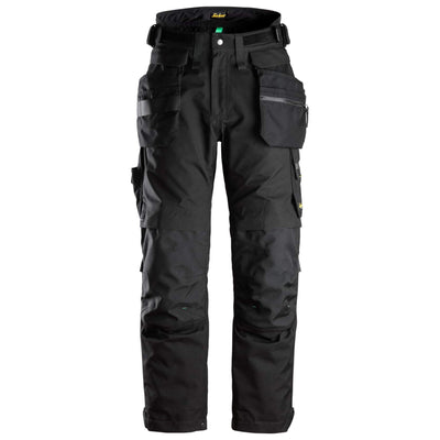 Snickers 6580 FlexiWork GORE TEX 37.5 Insulated Waterproof Trousers with Holster Pockets Black Black Main #colour_black-black