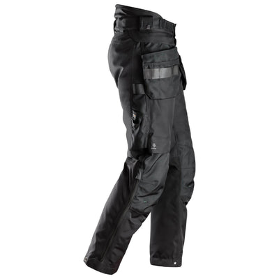 Snickers 6580 FlexiWork GORE TEX 37.5 Insulated Waterproof Trousers with Holster Pockets Black Black right #colour_black-black