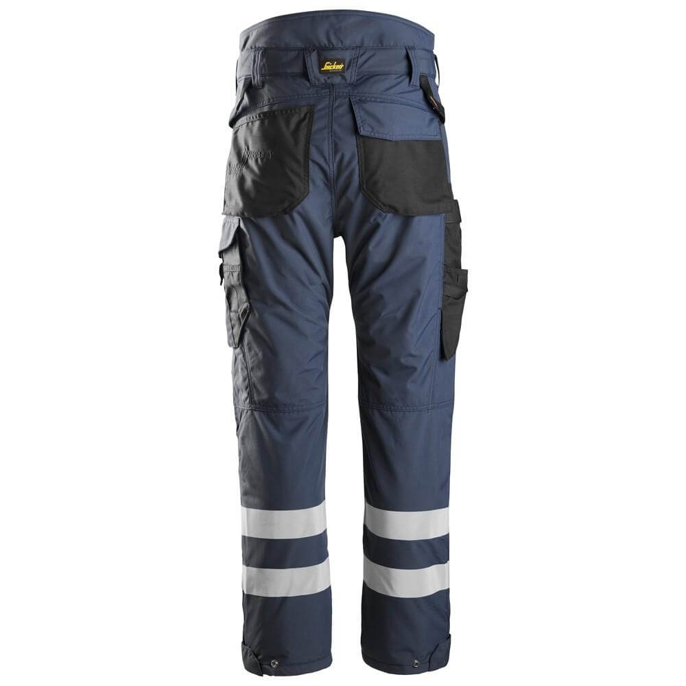 Snickers 6619 AllroundWork 37.5 Insulated Lined Trousers Navy Black back #colour_navy-black