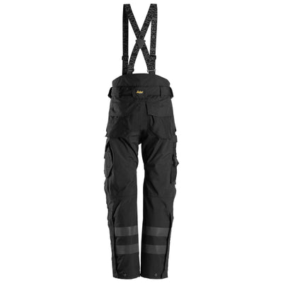 Snickers 6620 AllroundWork Waterproof 37.5 Winter 2 layer Light Padded Trousers Black Black back #colour_black-black