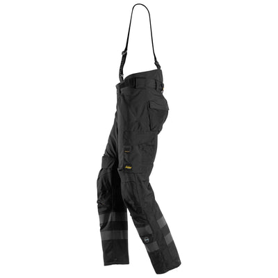 Snickers 6620 AllroundWork Waterproof 37.5 Winter 2 layer Light Padded Trousers Black Black left #colour_black-black