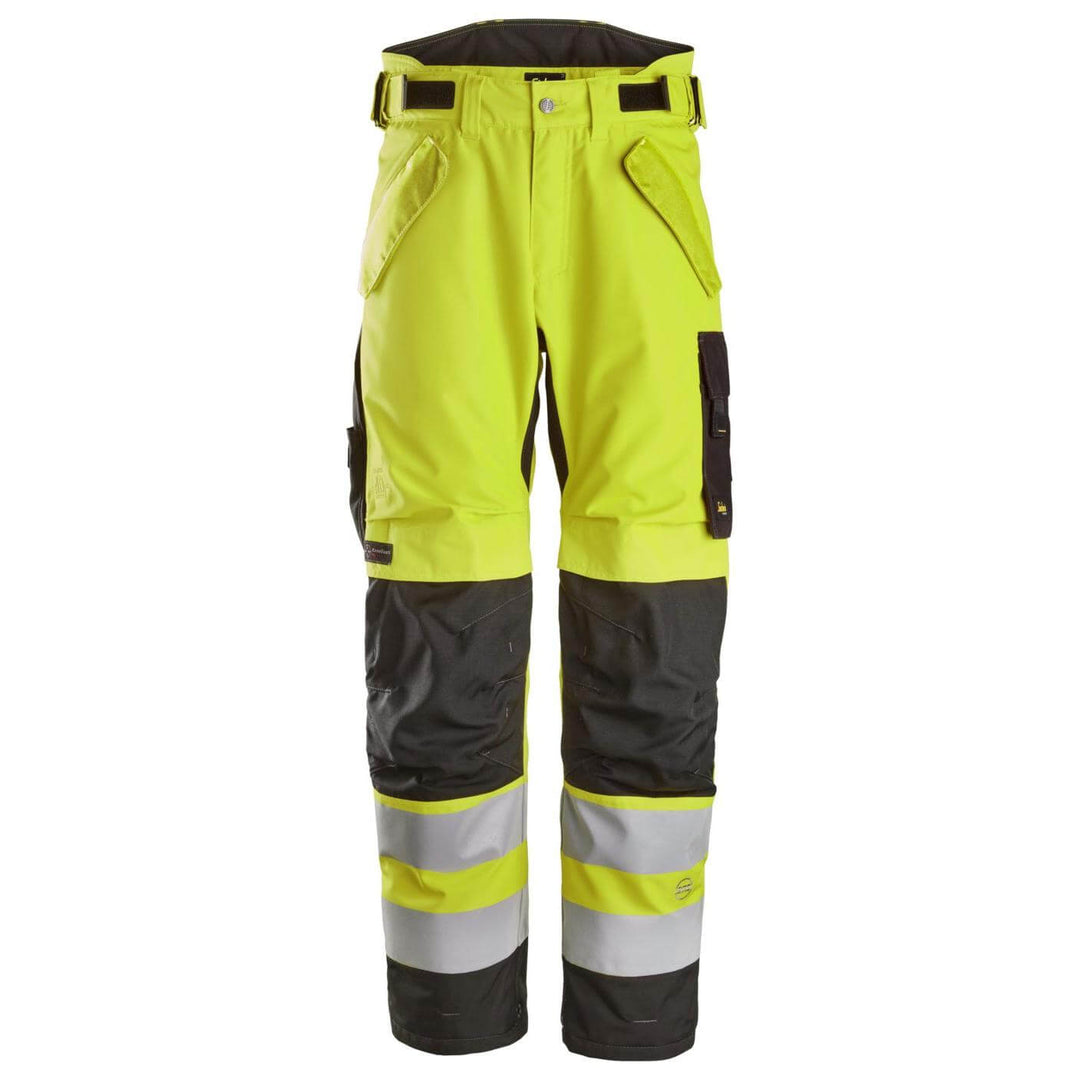 Snickers 6630 Hi Vis Waterproof 37.5 Winter 2 Layer Light Padded Trousers Class 2 Hi Vis Yellow Black Main #colour_hi-vis-yellow-black