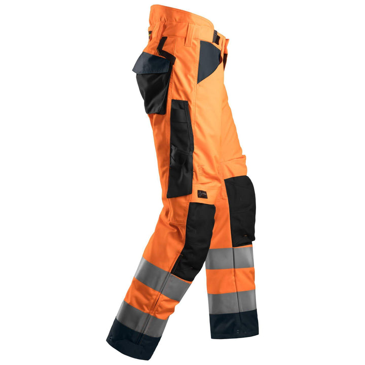 Snickers 6639 Hi Vis 37.5 Insulated Winter Trousers Class 2 Hi Vis Orange Steel Grey right #colour_hi-vis-orange-steel-grey