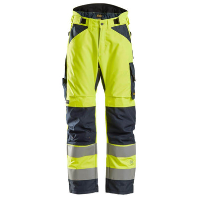Snickers 6639 Hi Vis 37.5 Insulated Winter Trousers Class 2 Hi Vis Yellow Navy Blue Main #colour_hi-vis-yellow-navy-blue
