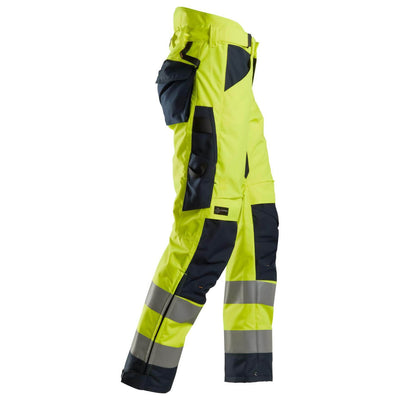 Snickers 6639 Hi Vis 37.5 Insulated Winter Trousers Class 2 Hi Vis Yellow Navy Blue right #colour_hi-vis-yellow-navy-blue