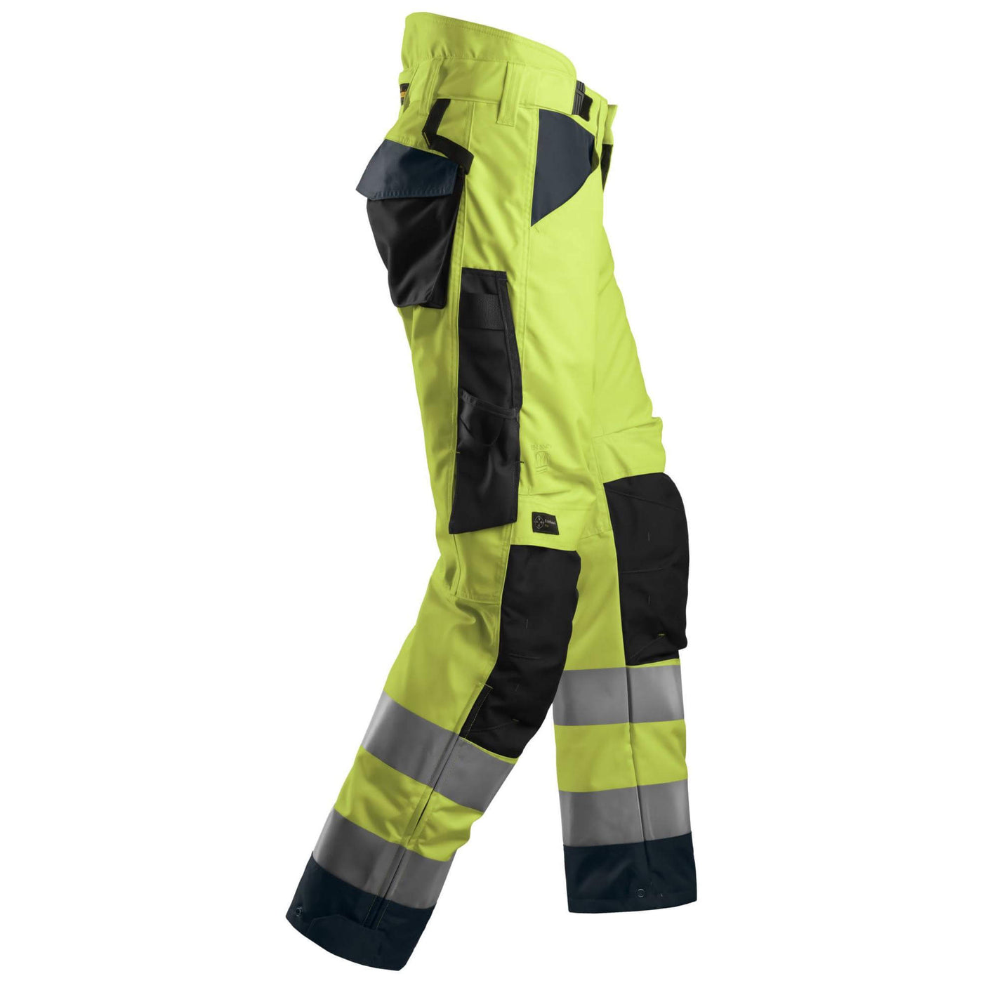 Snickers 6639 Hi Vis 37.5 Insulated Winter Trousers Class 2 Hi Vis Yellow Steel Grey right #colour_hi-vis-yellow-steel-grey