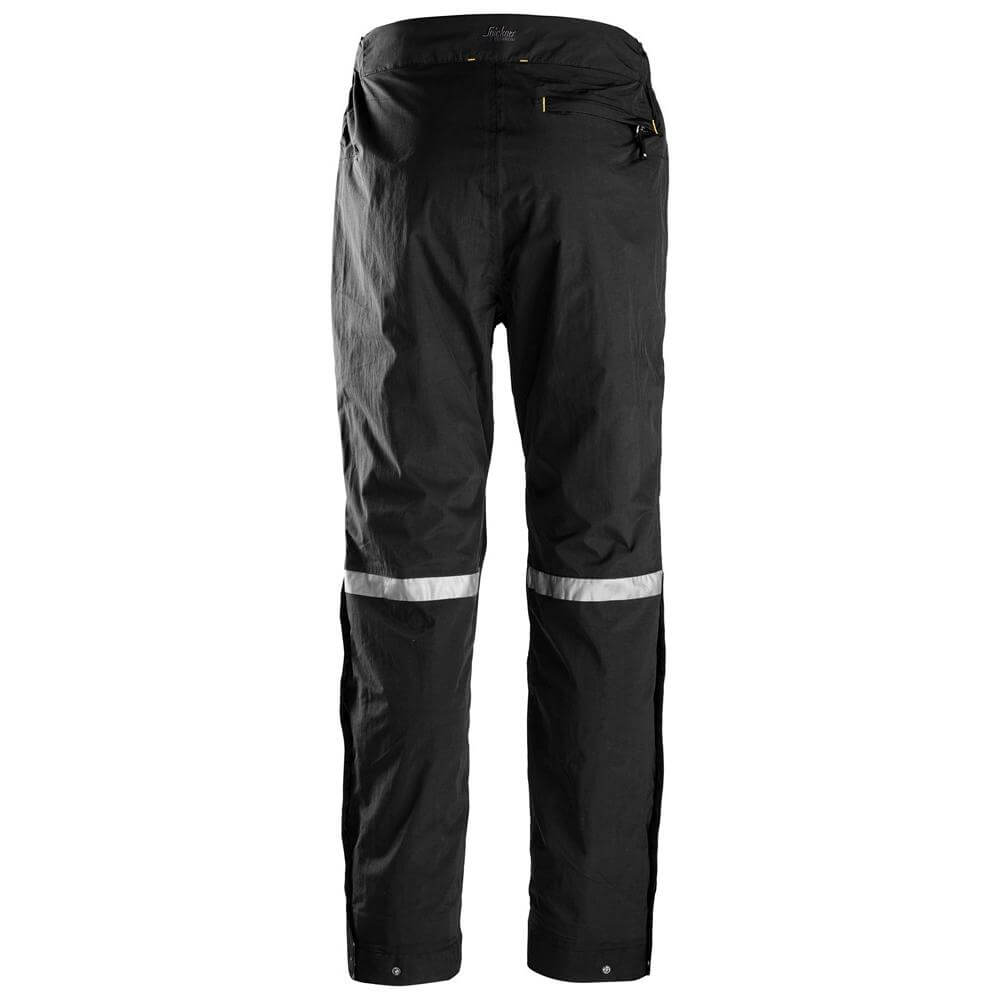 Snickers 6901 AllroundWork Waterproof Shell Over Trousers Black Black back #colour_black-black