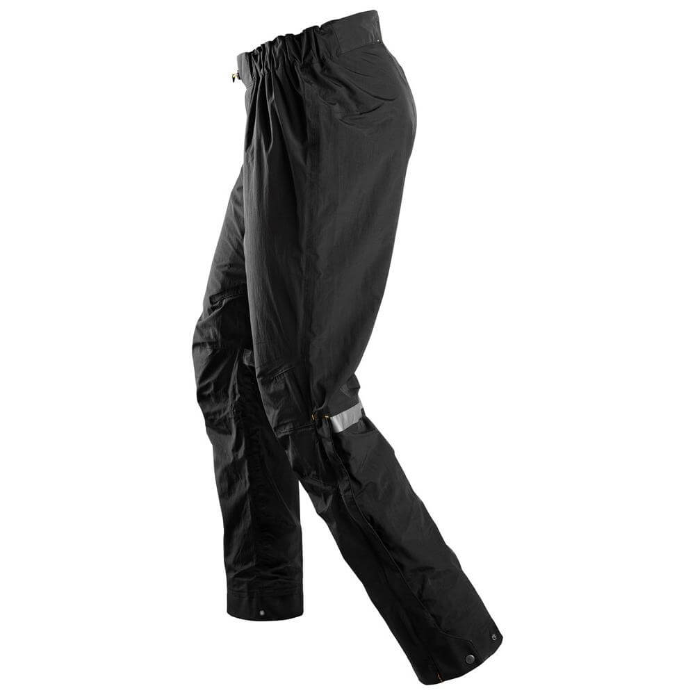 Snickers 6901 AllroundWork Waterproof Shell Over Trousers Black Black left #colour_black-black