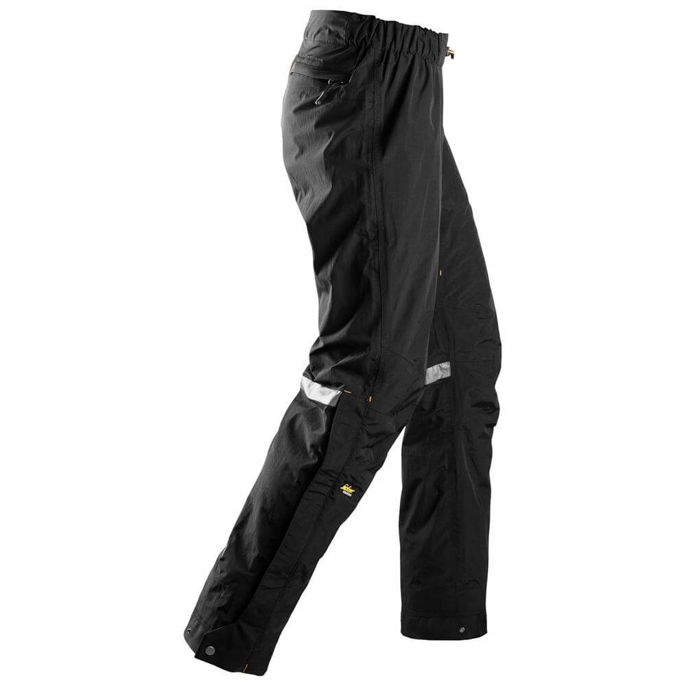 Snickers 6901 AllroundWork Waterproof Shell Over Trousers Black Black right #colour_black-black