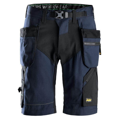Snickers 6904 FlexiWork Lightweight Work Shorts with Holster Pockets Navy Black 3108804 #colour_navy-black