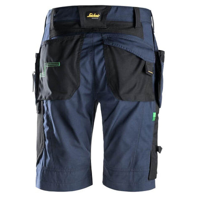 Snickers 6904 FlexiWork Lightweight Work Shorts with Holster Pockets Navy Black back #colour_navy-black