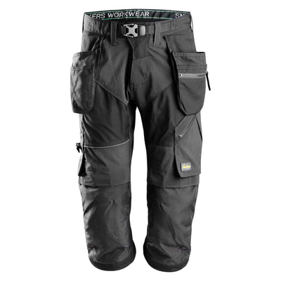 Snickers 6905 FlexiWork Lightweight Work Pirate Trousers with Holster Pockets Black Black Main #colour_black-black