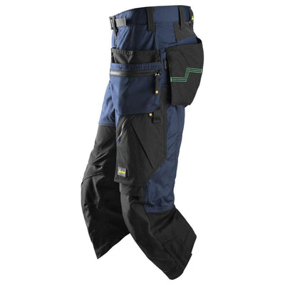 Snickers 6905 FlexiWork Lightweight Work Pirate Trousers with Holster Pockets Navy Black left #colour_navy-black