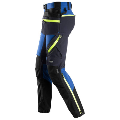 Snickers 6940 FlexiWork Slim fit Softshell Stretch Trousers with Holster Pockets True Blue Navy left #colour_true-blue-navy