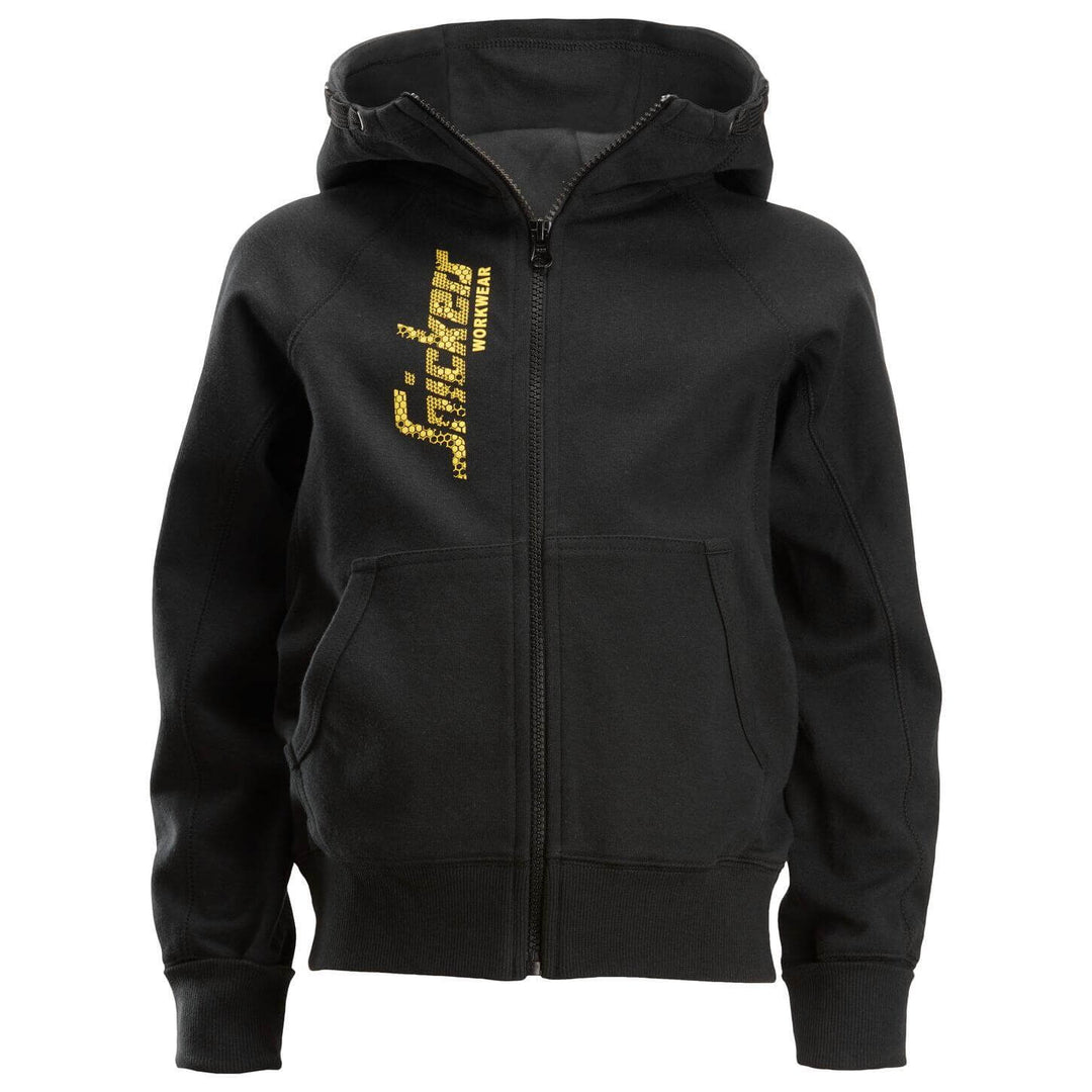 Snickers 7508 Junior Logo Full Zip Childrens Hoodie Black Main #colour_black