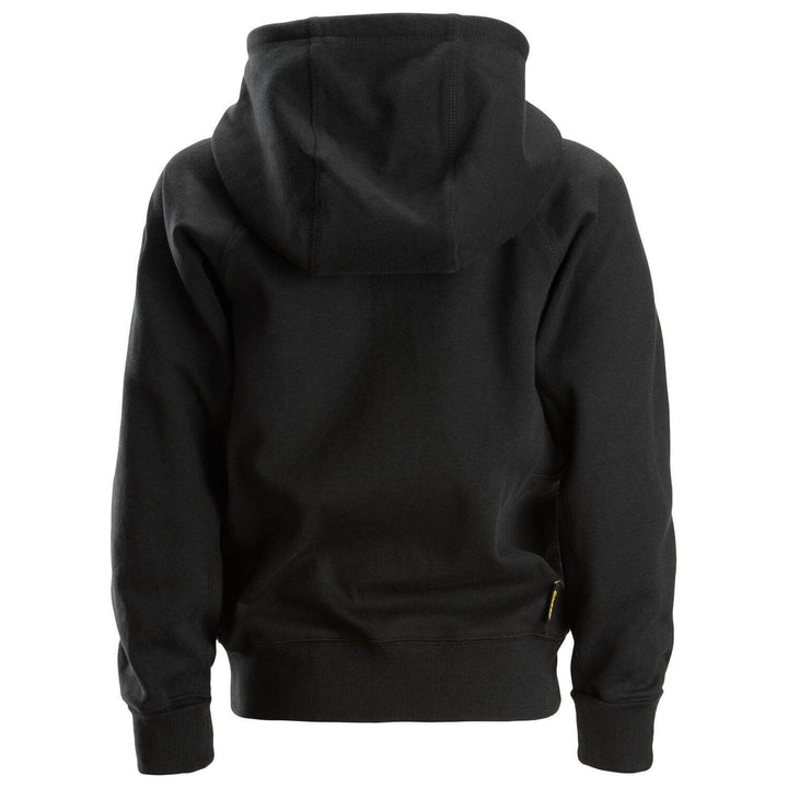 Snickers 7508 Junior Logo Full Zip Childrens Hoodie Black back #colour_black