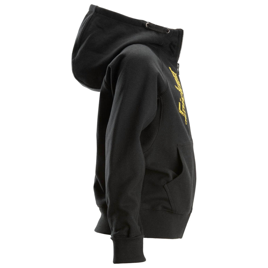 Snickers 7508 Junior Logo Full Zip Childrens Hoodie Black right #colour_black