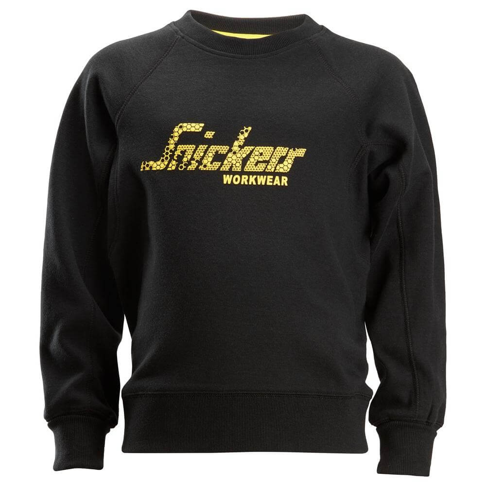 Snickers 7509 Junior Logo Childrens Sweatshirt Black Main #colour_black